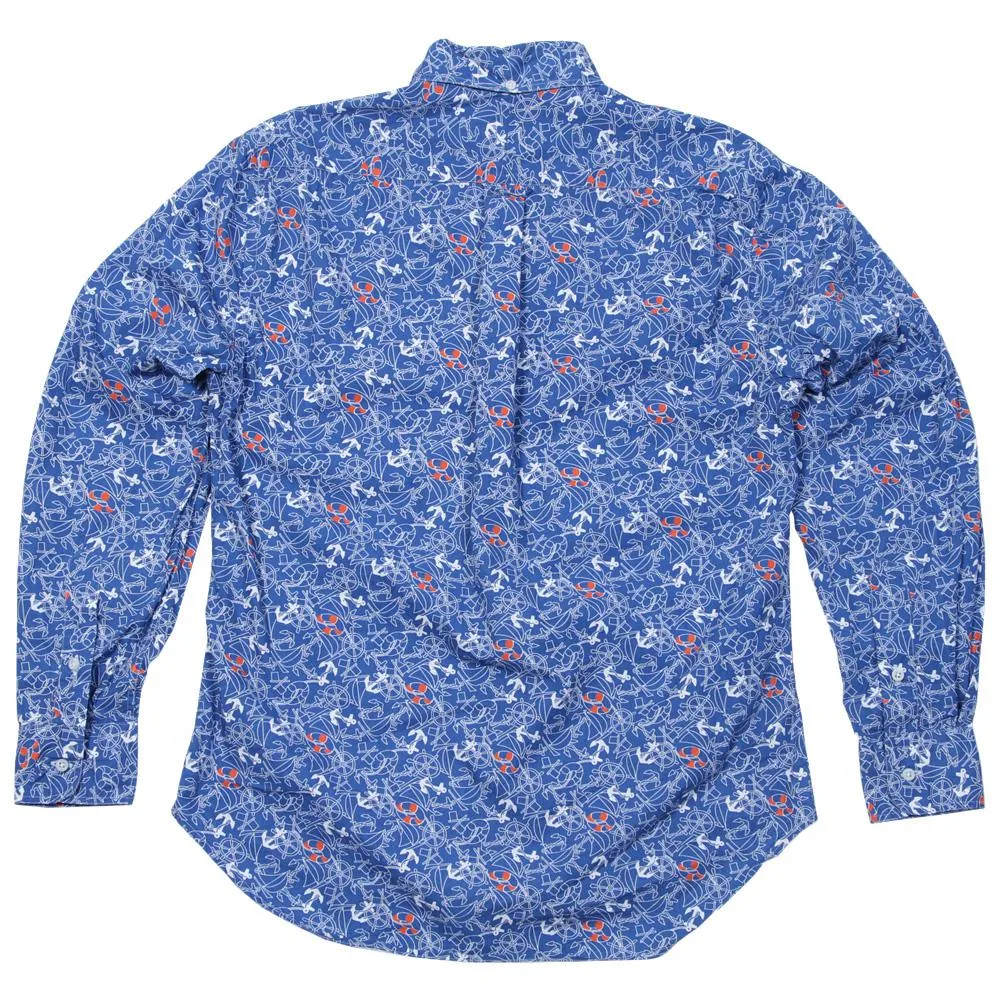 Gitman Vintage Nautical Print ShirtBlue