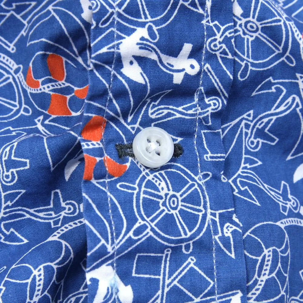 Gitman Vintage Nautical Print ShirtBlue