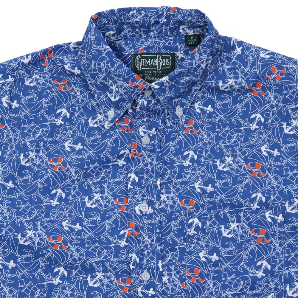 Gitman Vintage Nautical Print ShirtBlue