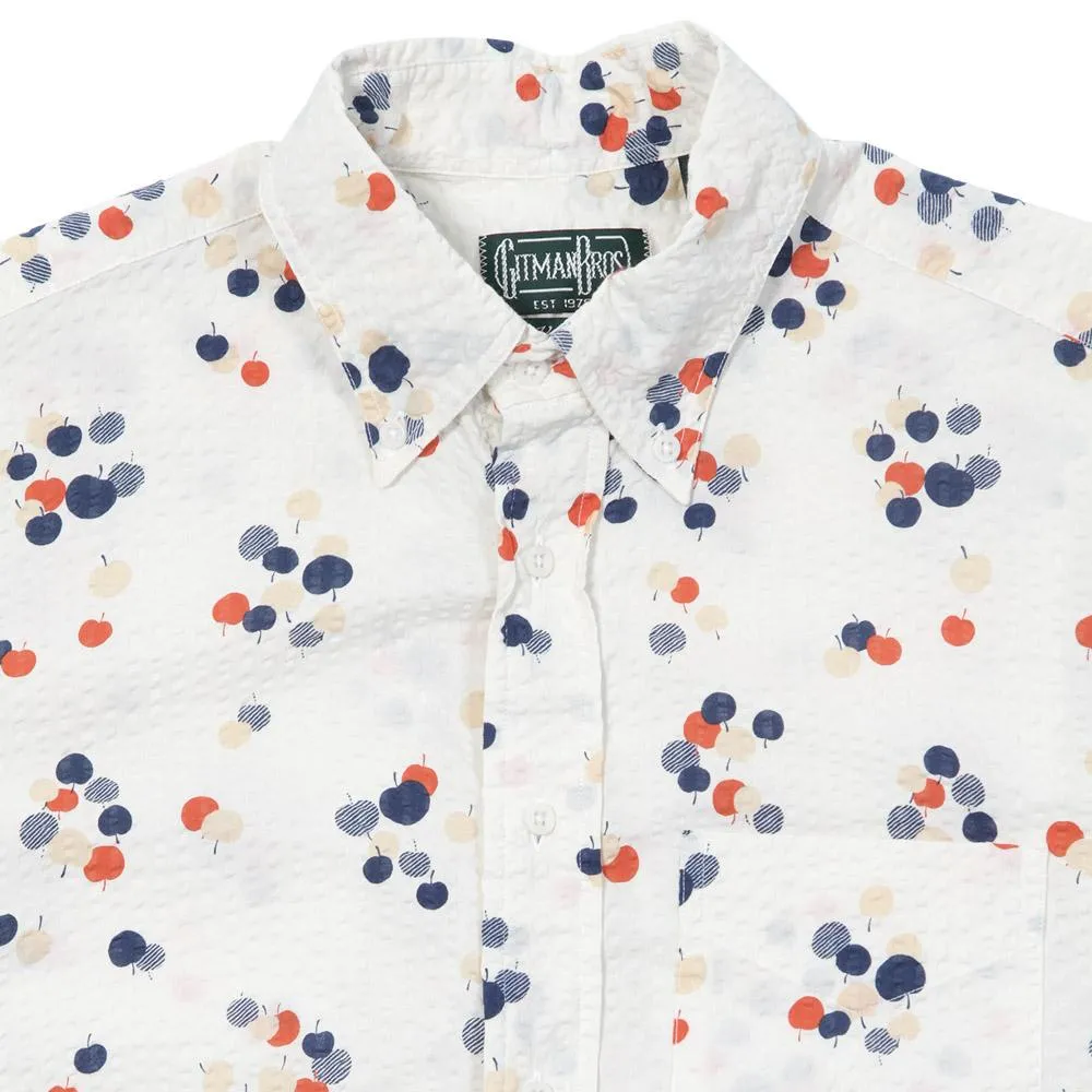 Gitman Vintage SS Cherry Print Seersucker ShirtWhite