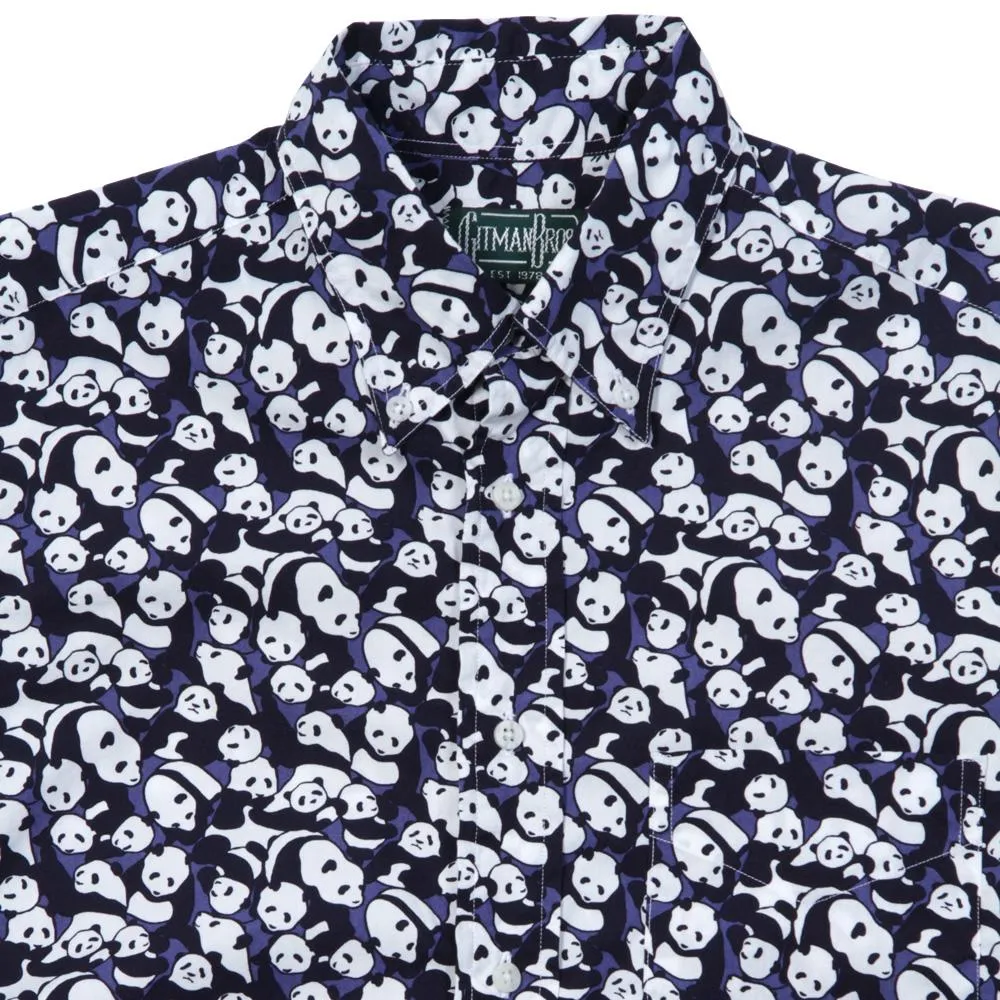 Gitman Vintage SS Panda Print ShirtNavy