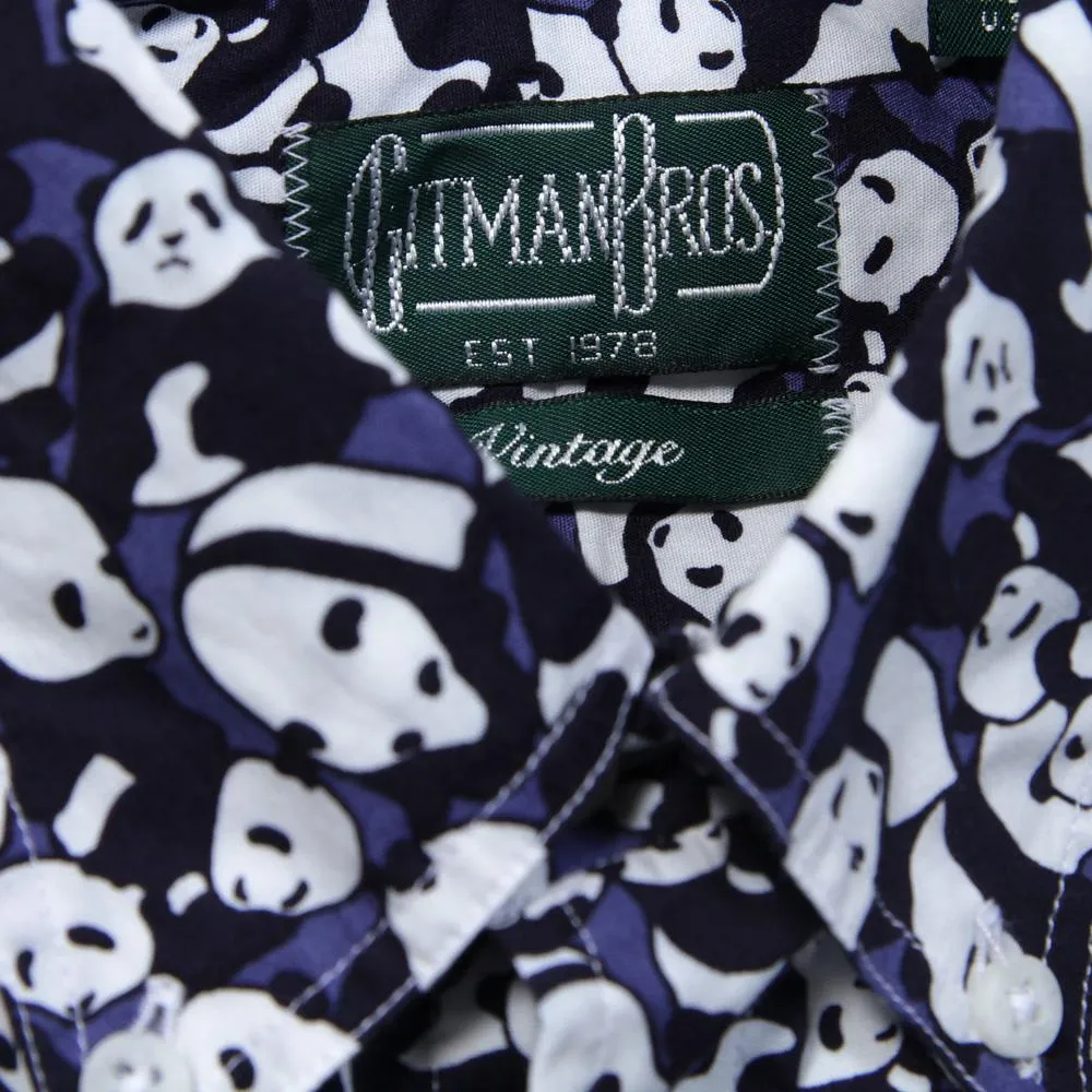 Gitman Vintage SS Panda Print ShirtNavy