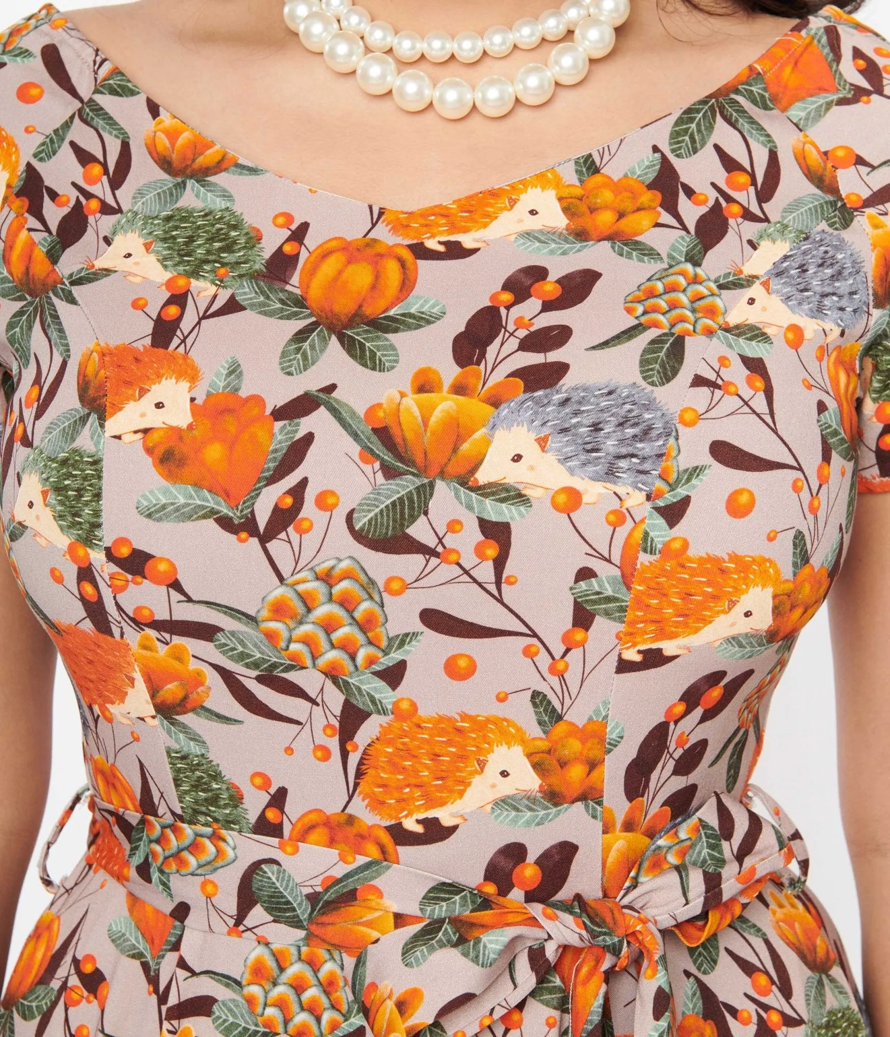 Grey & Orange Hedgehog Bella Swing Dress