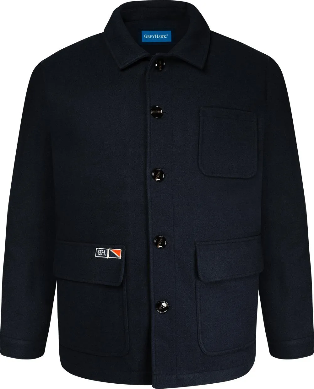 Grey Hawk Workwear Style Wool Jacket - Navy Peacoat