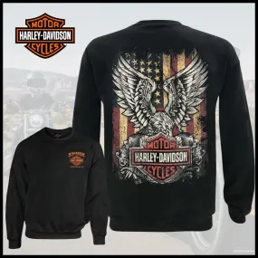 Harley Davidson  |Street Style Long Sleeves Logo Sweatshirts