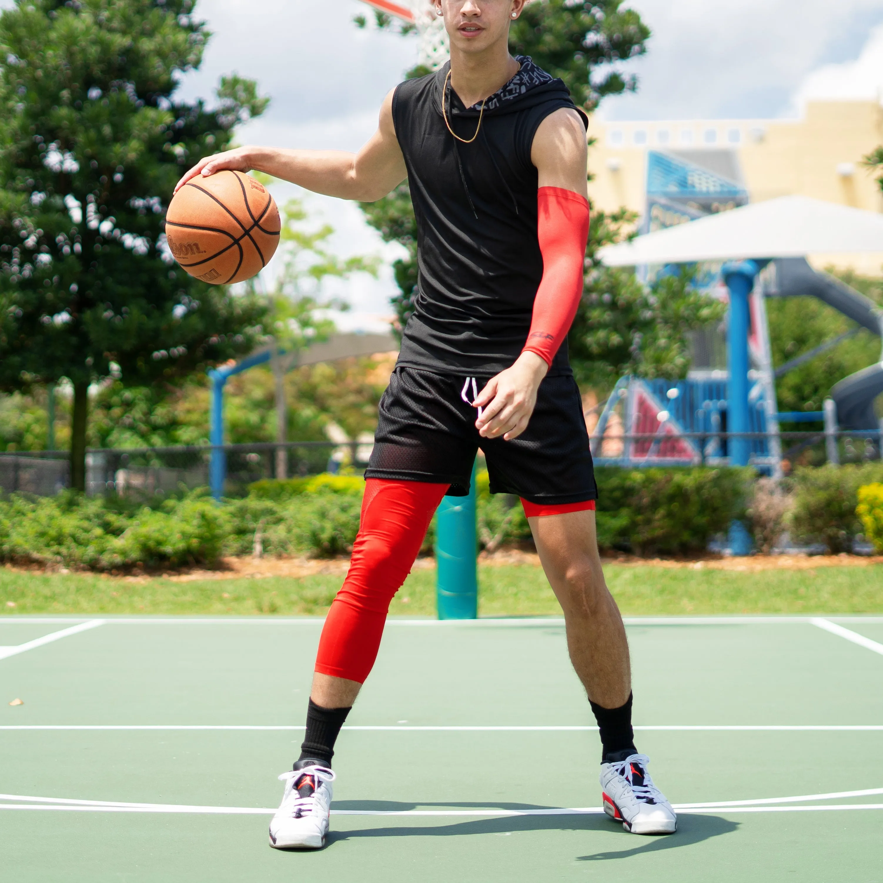 Hue Red Single-leg Basketball Tights