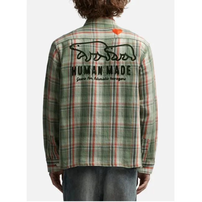 HUMAN MADE  |Tartan Heart Unisex Street Style Long Sleeves Cotton Logo