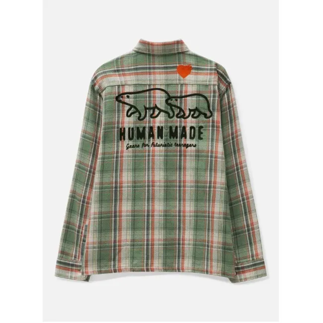 HUMAN MADE  |Tartan Heart Unisex Street Style Long Sleeves Cotton Logo