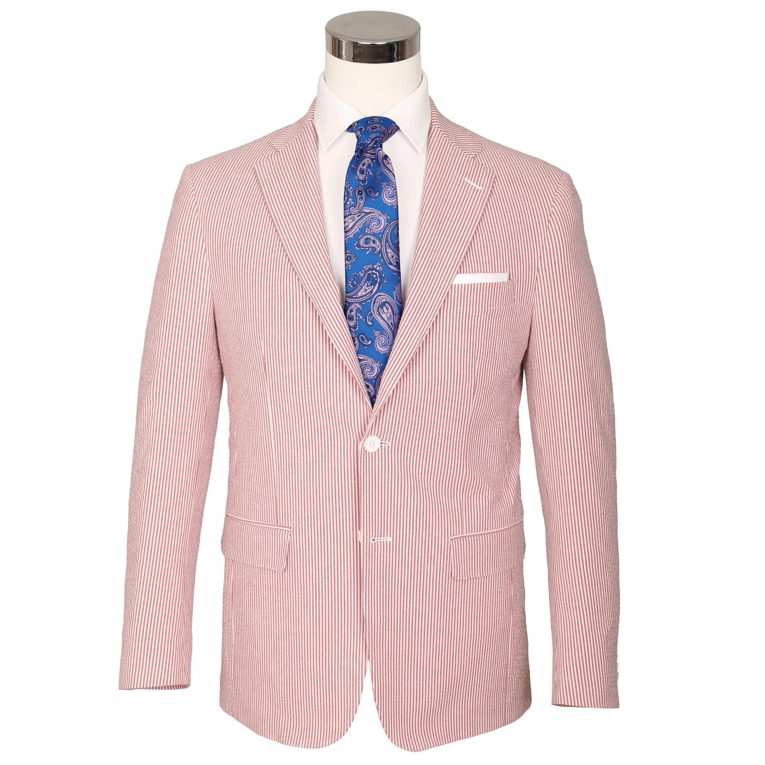 Hurricane Red Seersucker Stretch Sport Coat | Seersucker Suit Separates