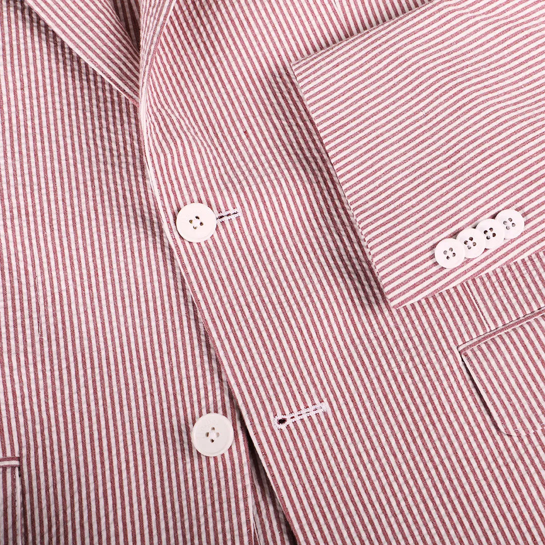 Hurricane Red Seersucker Stretch Sport Coat | Seersucker Suit Separates