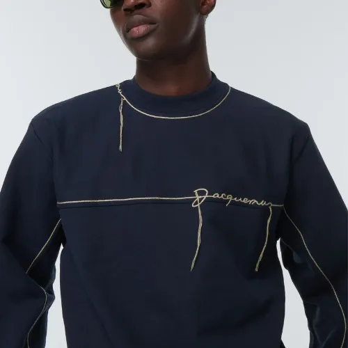 JACQUEMUS  |Street Style Long Sleeves Plain Logo Sweatshirts