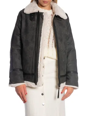 JOFAMA JACKET LYDIA SHEARLING GRAPHITE