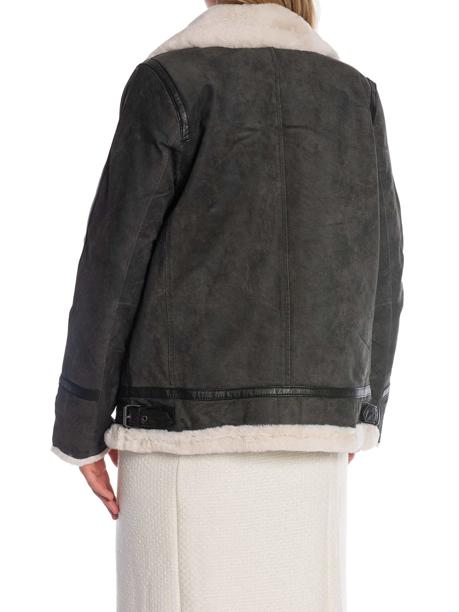 JOFAMA JACKET LYDIA SHEARLING GRAPHITE