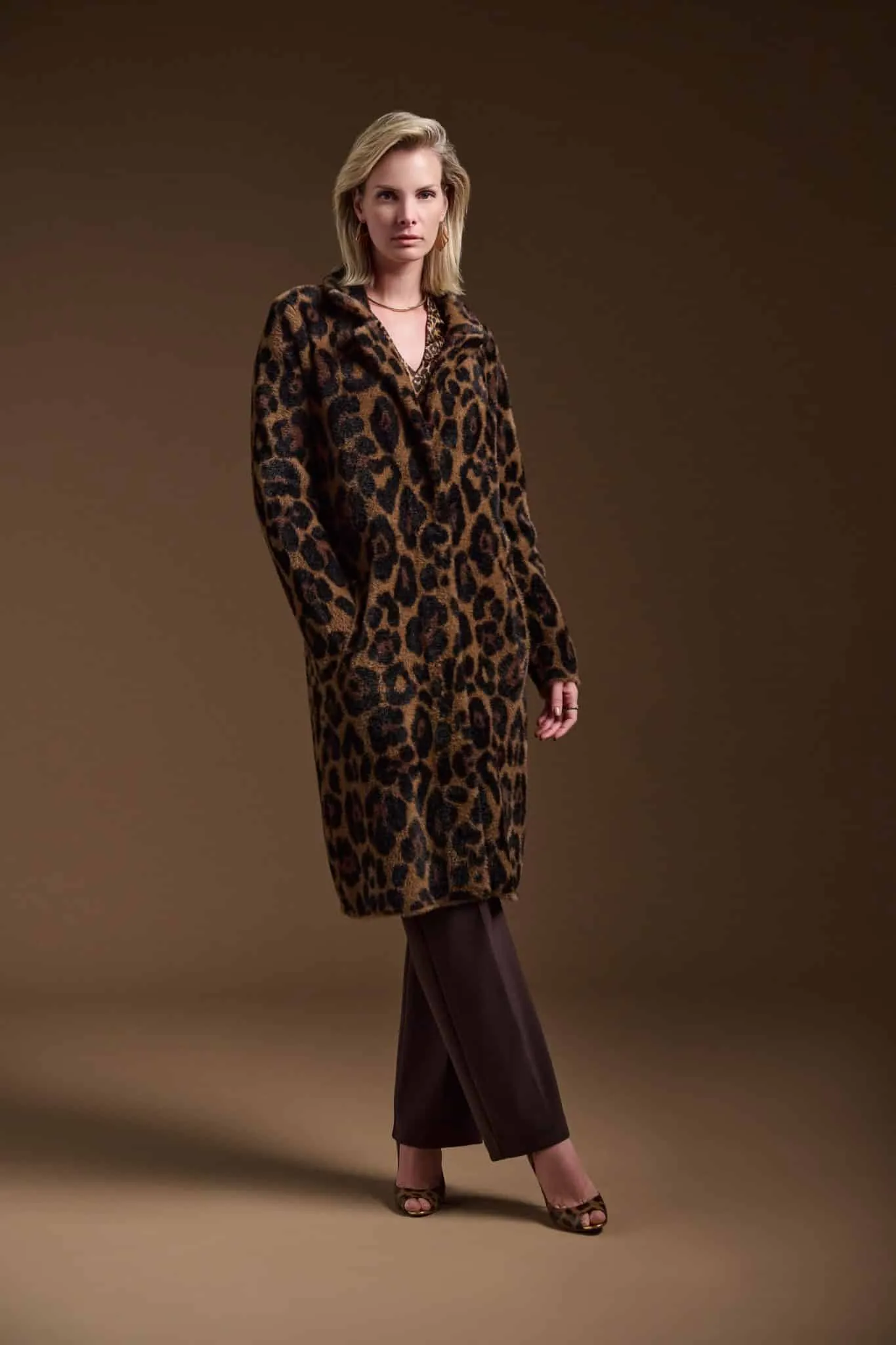 JOSEPH RIBKOFF Jacquard Animal Print Coat - Designer clothes shop | Designer brands clothes | Womens designer clothes | Designer