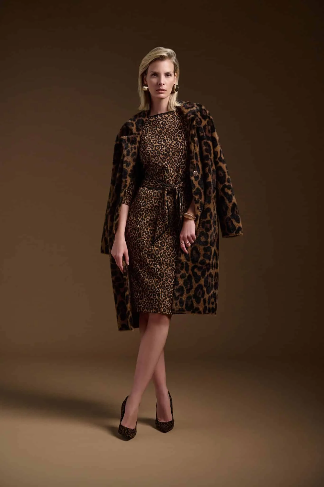 JOSEPH RIBKOFF Jacquard Animal Print Coat - Designer clothes shop | Designer brands clothes | Womens designer clothes | Designer