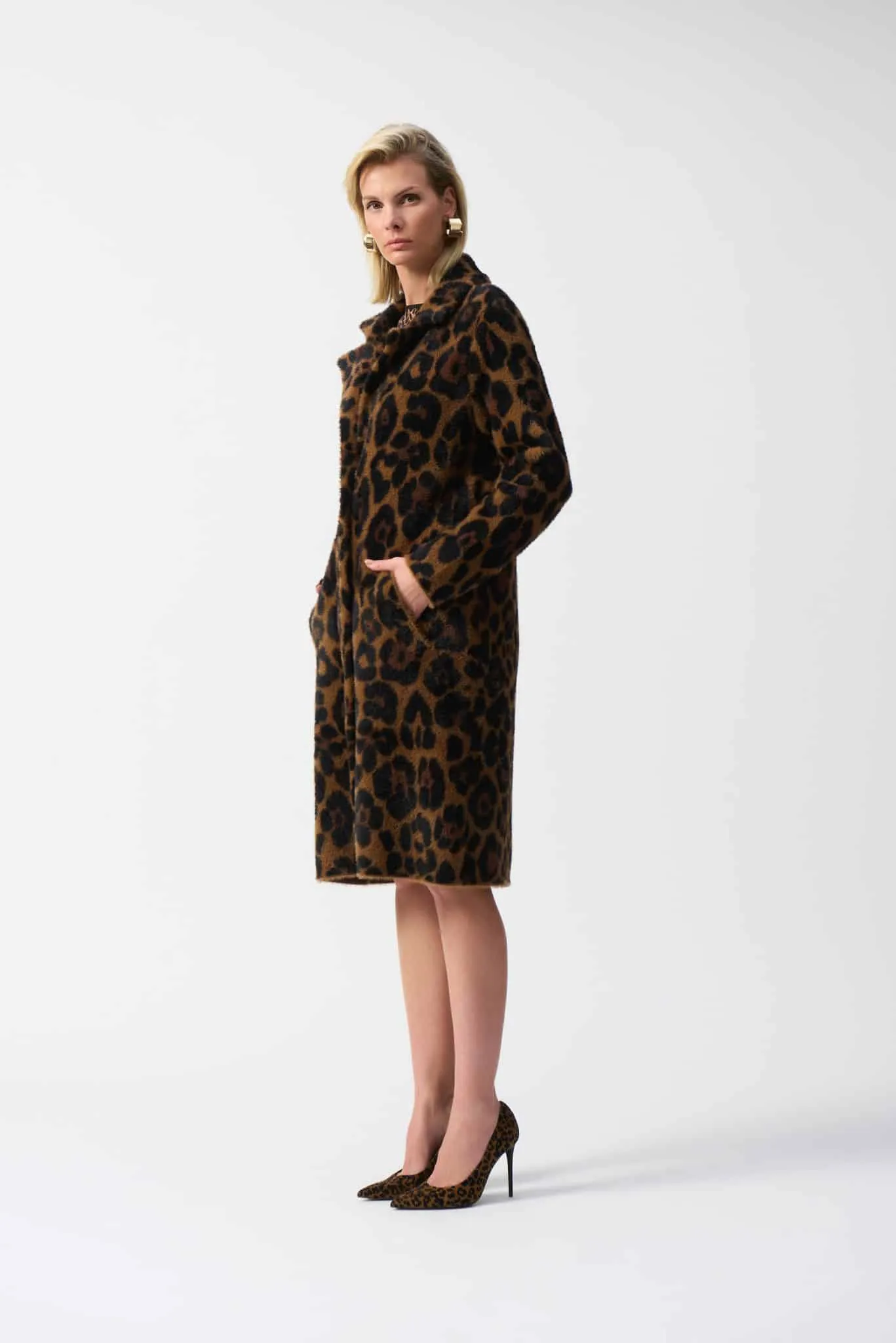 JOSEPH RIBKOFF Jacquard Animal Print Coat - Designer clothes shop | Designer brands clothes | Womens designer clothes | Designer