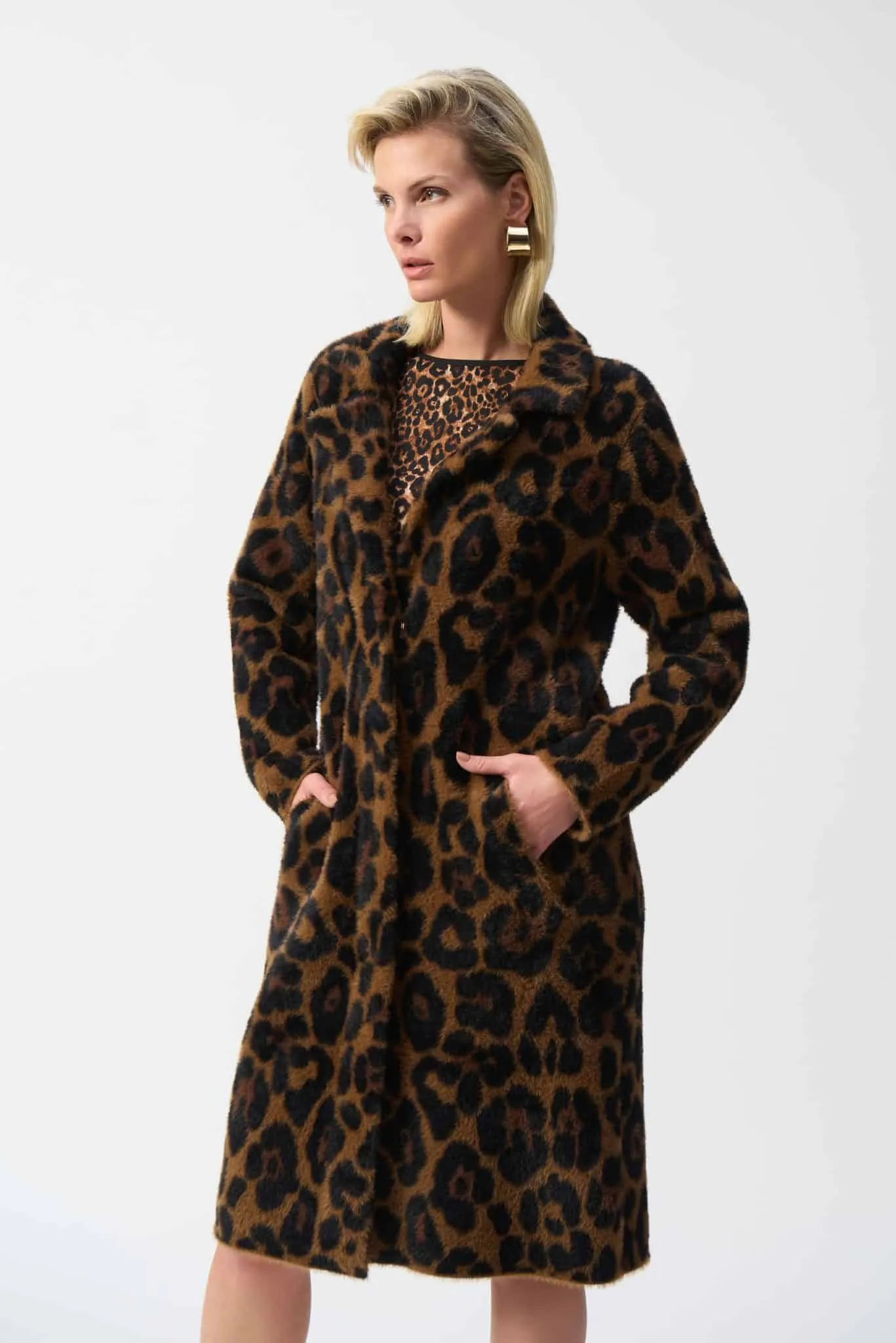 JOSEPH RIBKOFF Jacquard Animal Print Coat - Designer clothes shop | Designer brands clothes | Womens designer clothes | Designer