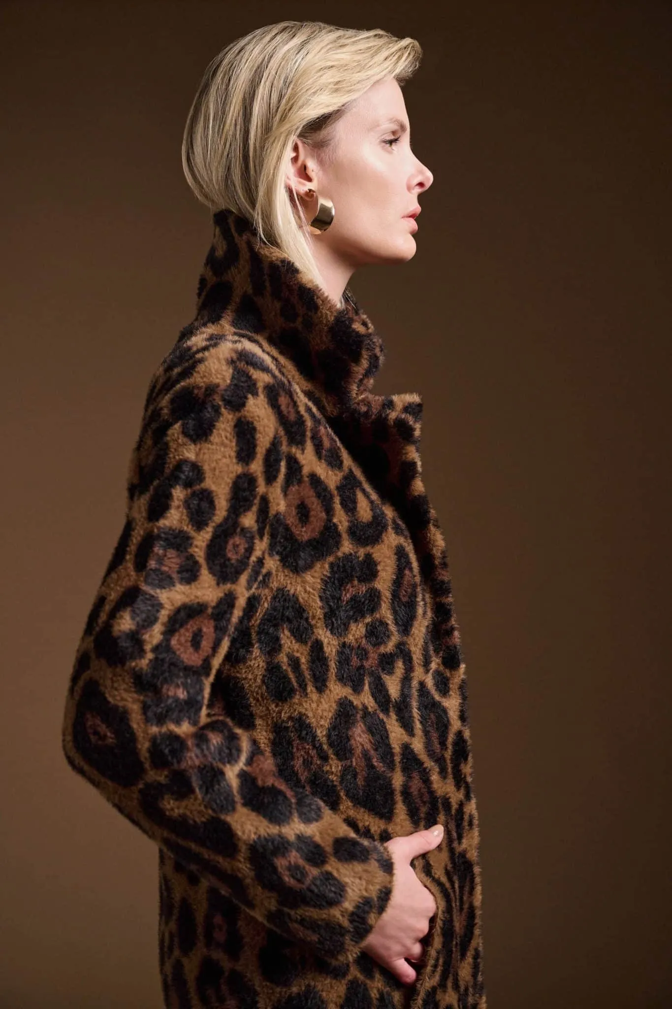 JOSEPH RIBKOFF Jacquard Animal Print Coat - Designer clothes shop | Designer brands clothes | Womens designer clothes | Designer