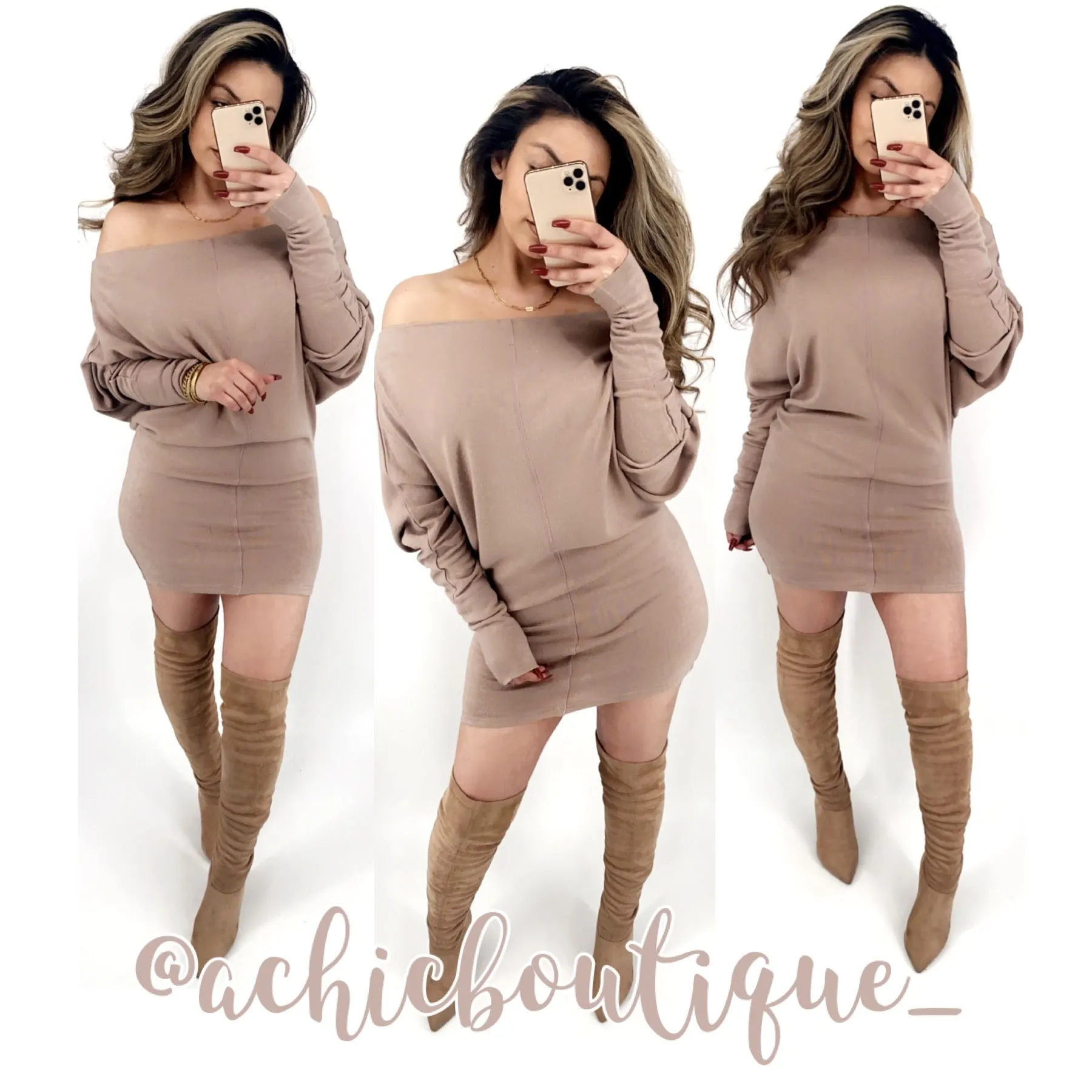 Karina Sweater Dress- Dusty Mauve