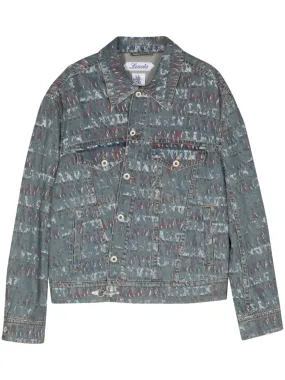 LANVIN Men's Light Blue Cross Front Denim Jacket