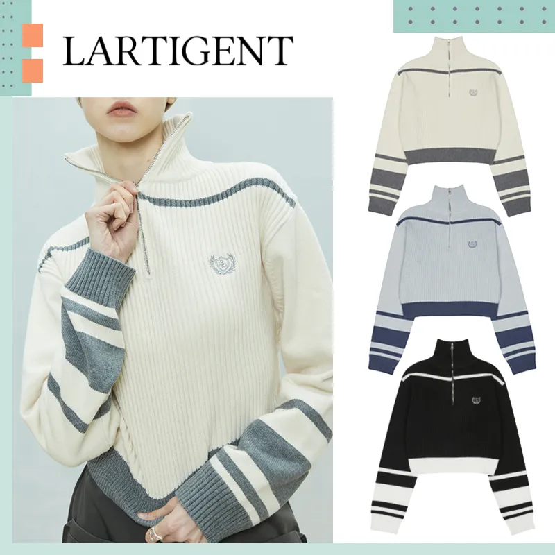 LARTIGENT  |Casual Style Street Style Long Sleeves Plain Logo