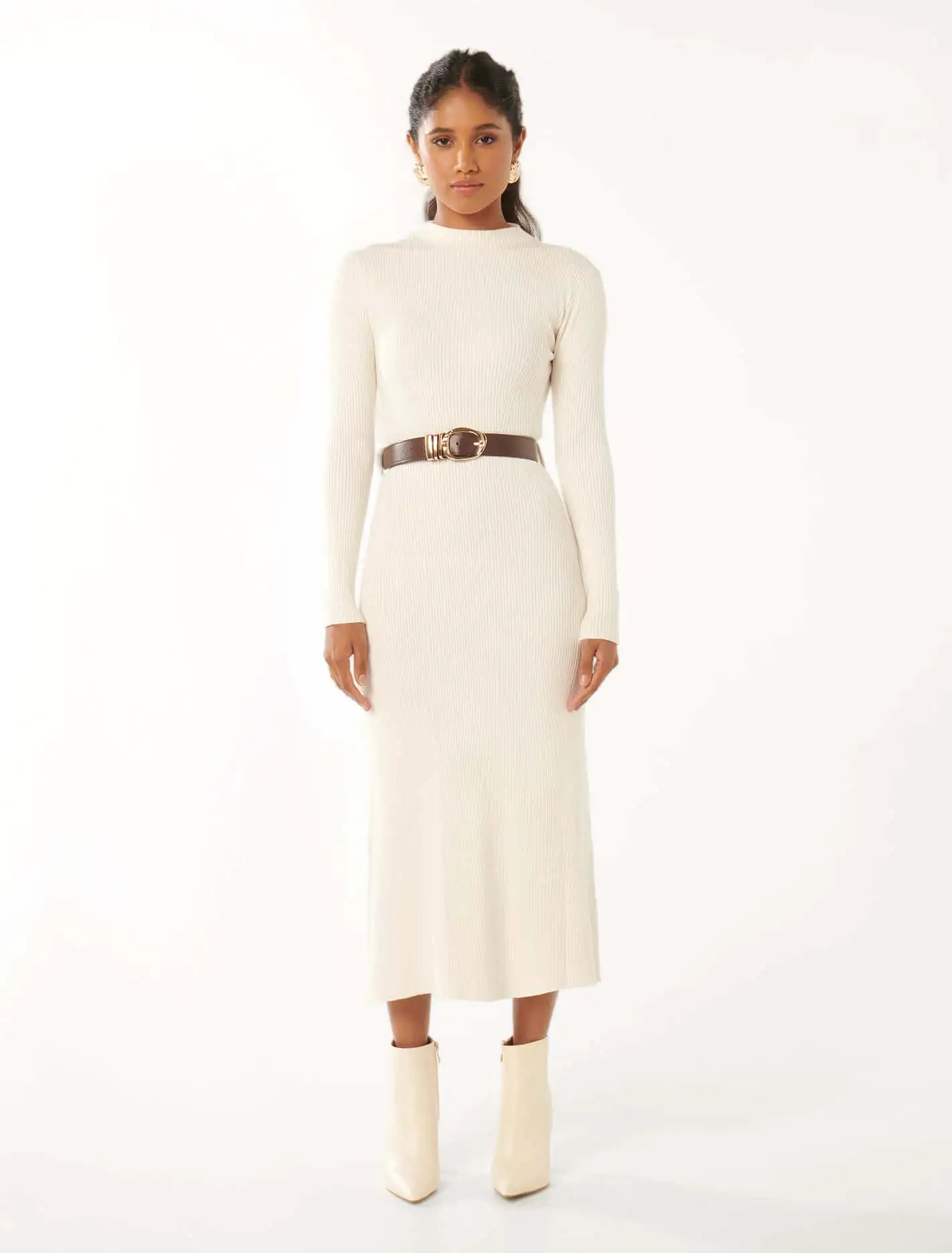 Luisa Petite Fit And Flarebelted Midi Dress