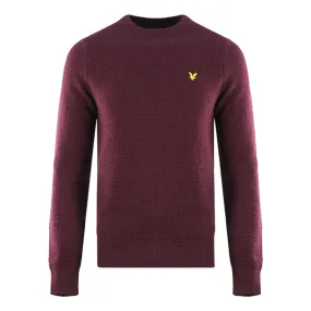 Lyle & Scott Basket Weave Knitted Burgundy Sweater