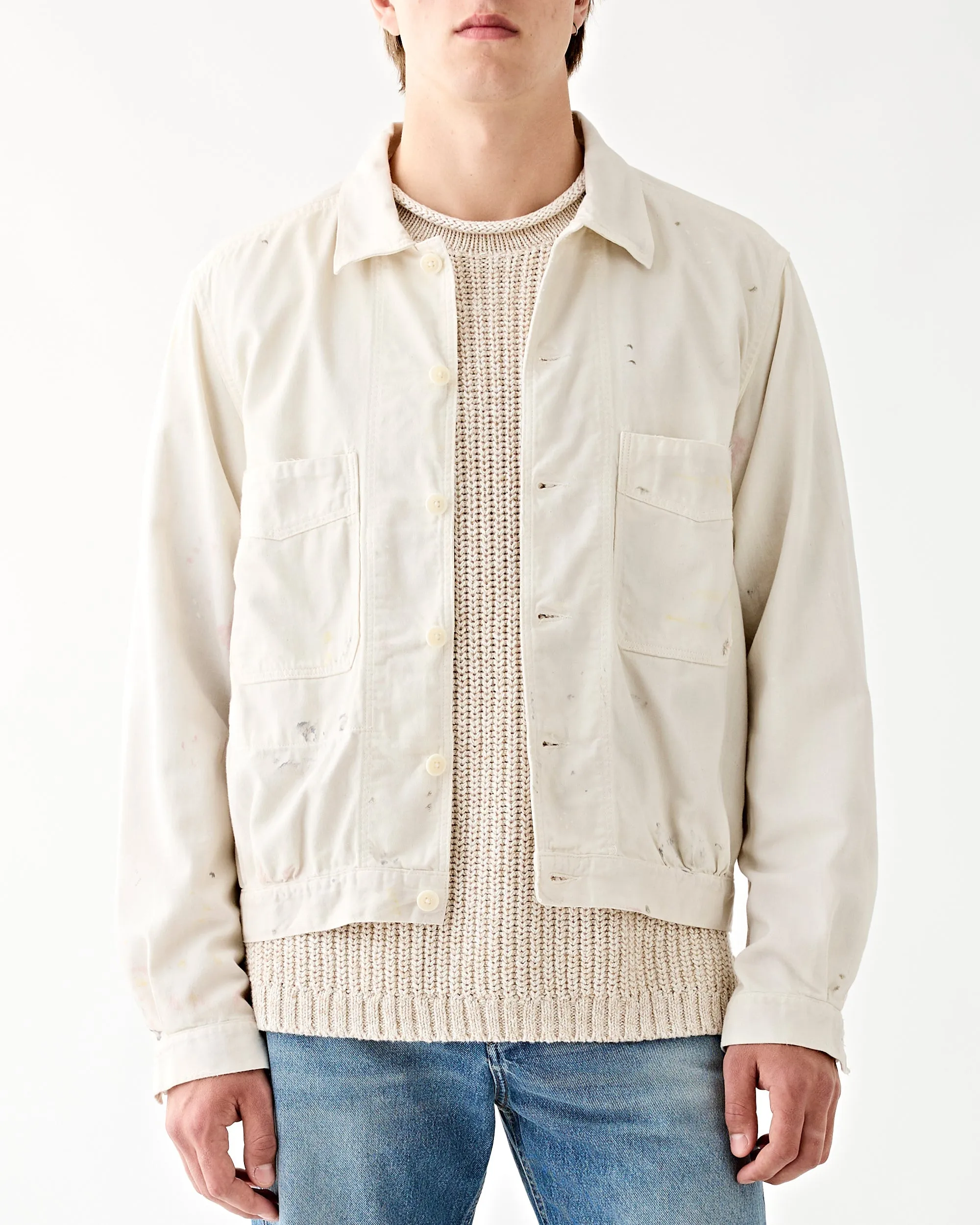 Mathieu Unlined Work Jacket Paint Splatter/Off White