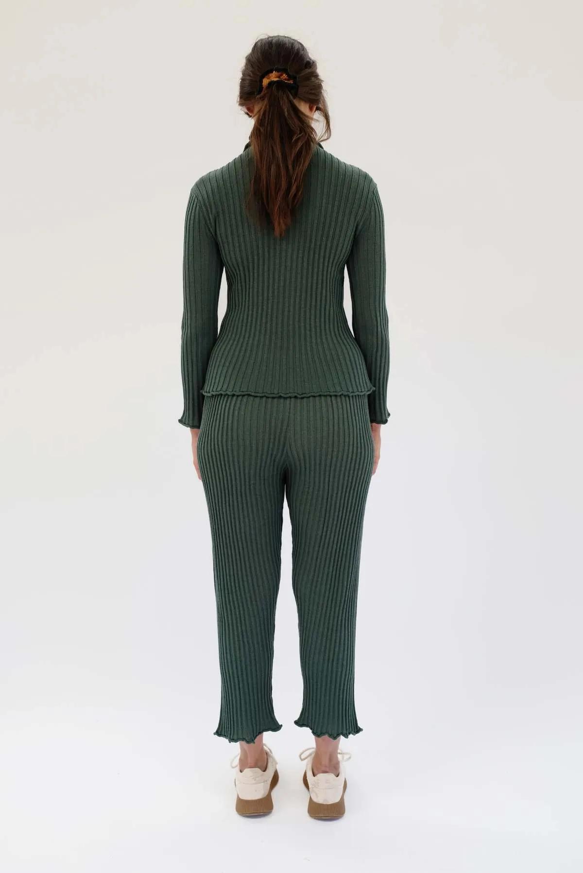 Merino Ribbed Turtleneck - Jungle