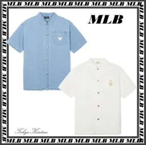 MLB Korea  |Unisex Street Style Long Sleeves Logo Shirts