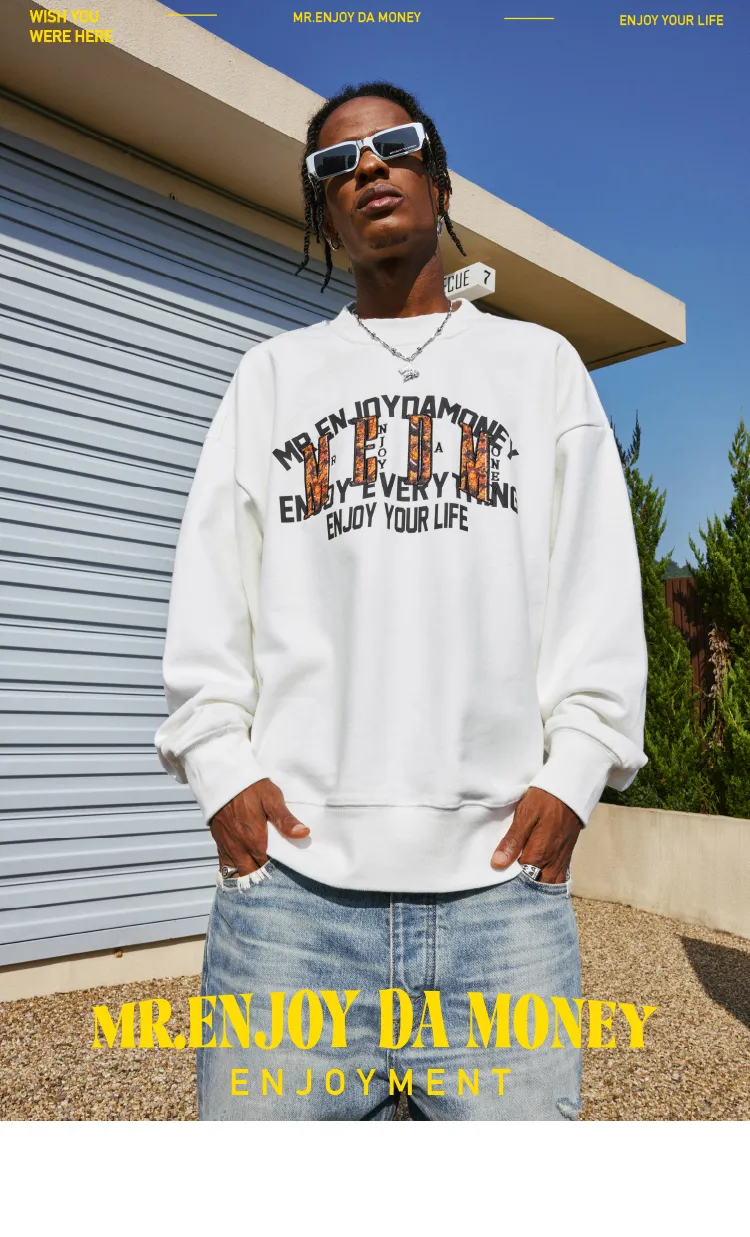 MR. ENJOY DA MONEY  |Unisex Street Style Long Sleeves Sweatshirts