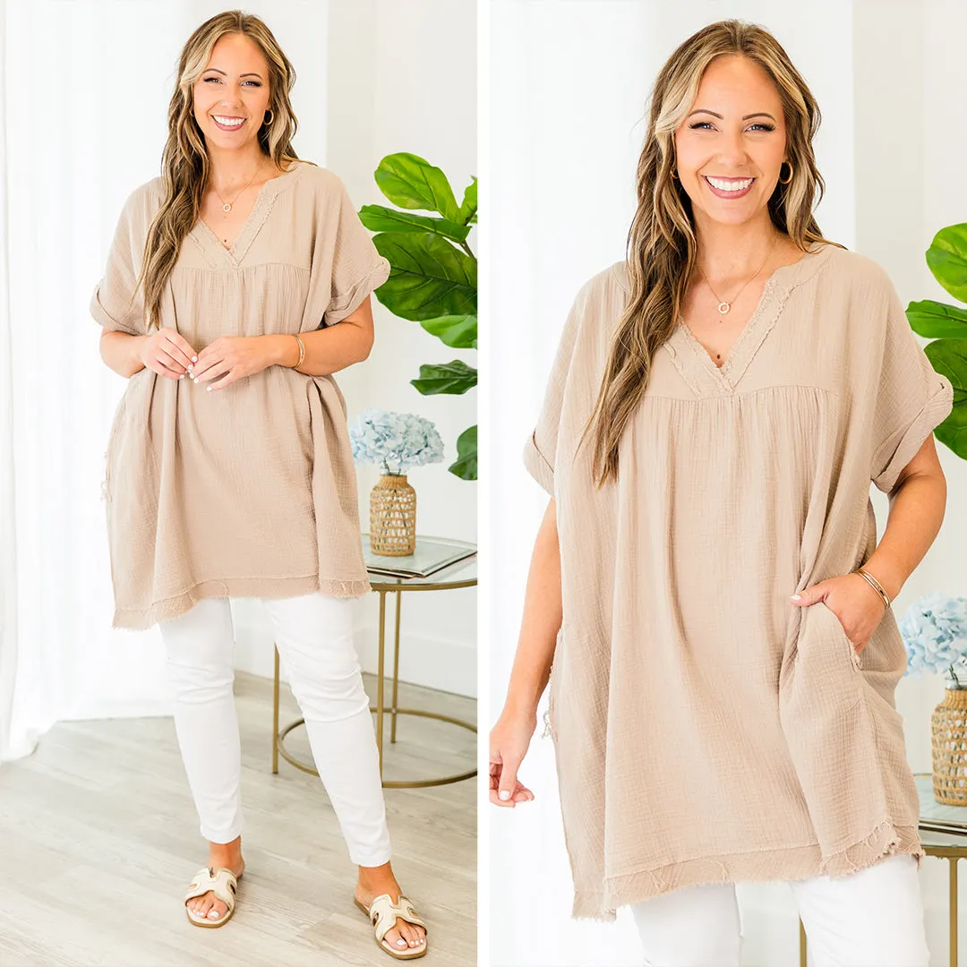 My Love Has Grown Tunic, Light Mocha