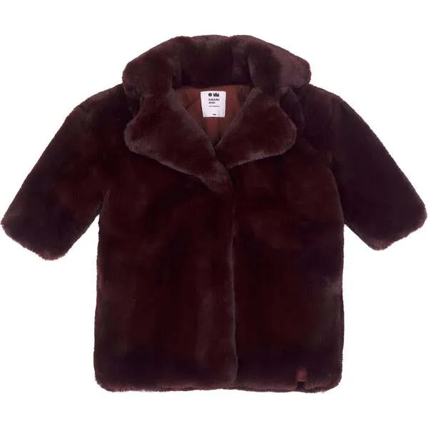 OMAMImini Kids Faux Fur Coat, Maroon