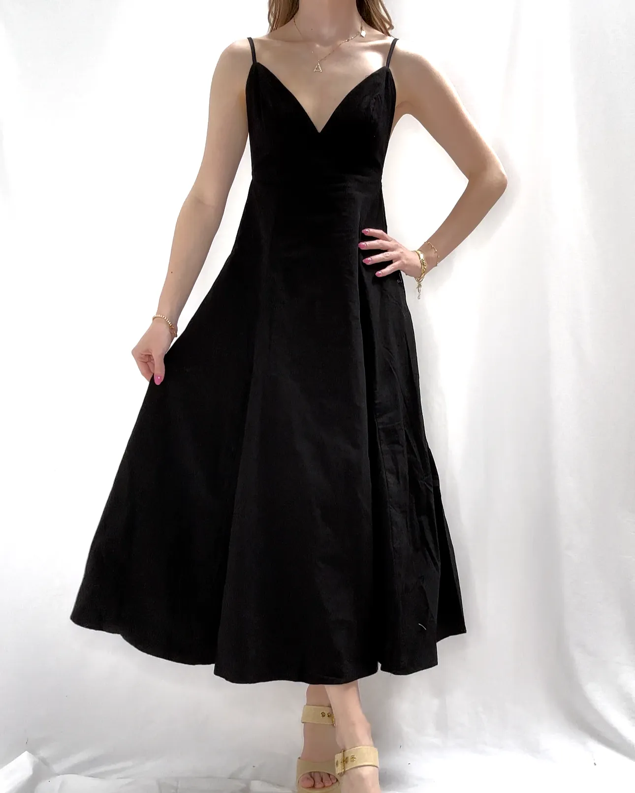 Open Back Maxi Dress - Black