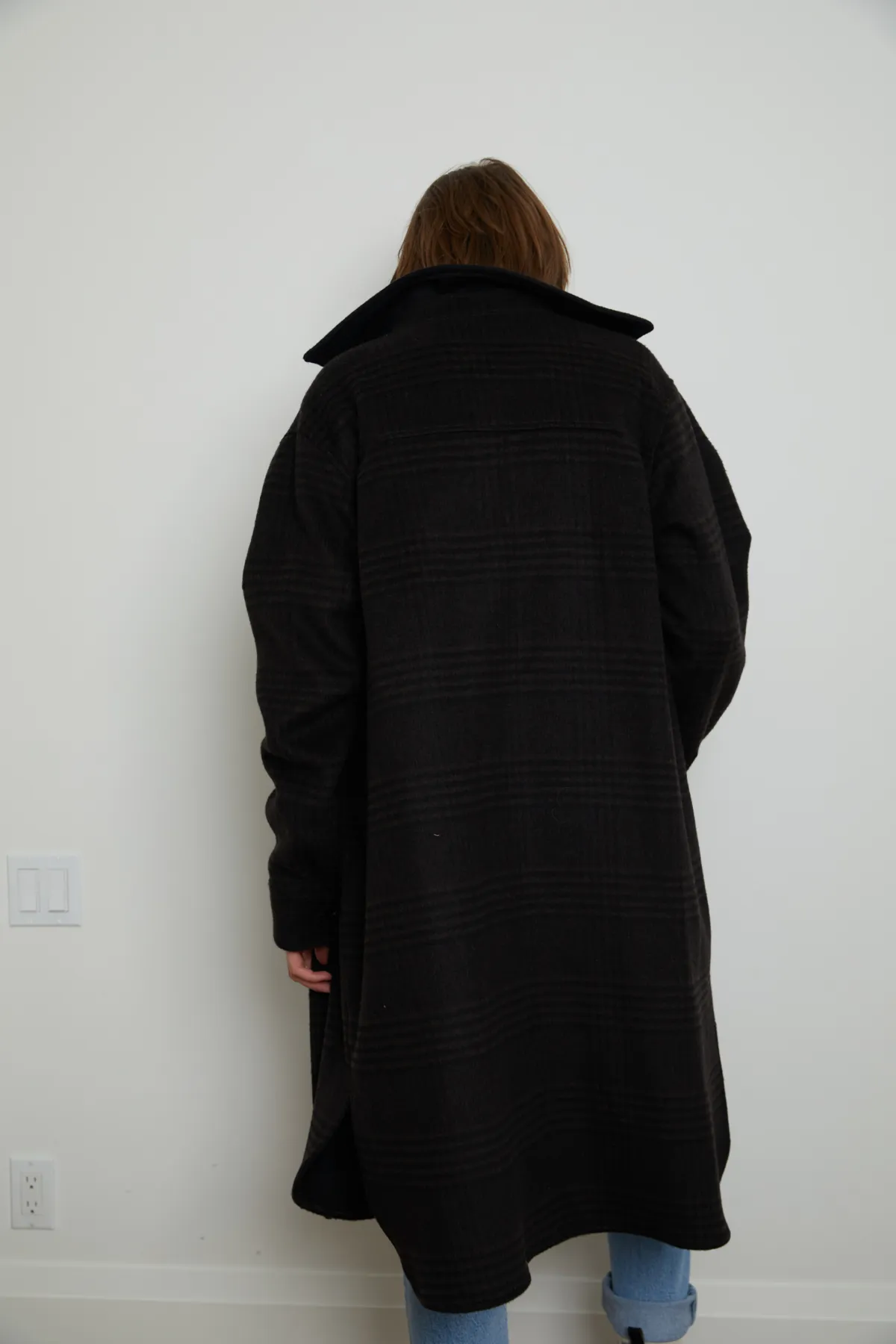 Oversized Cottage Coat - Plaid Black/Hazelnut