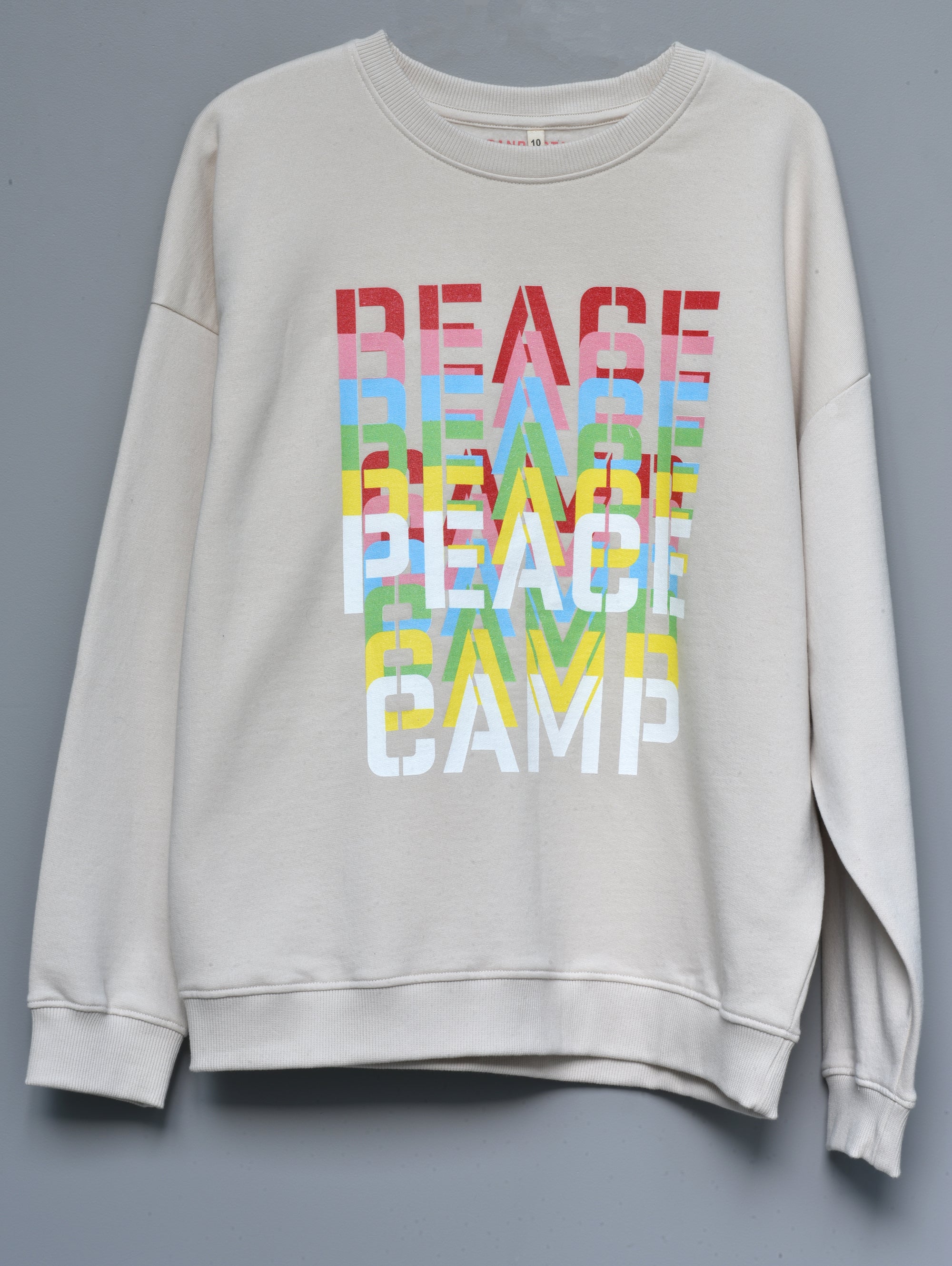 PEACE CAMP MASH UP OFF WHITE SWEATSHIRT