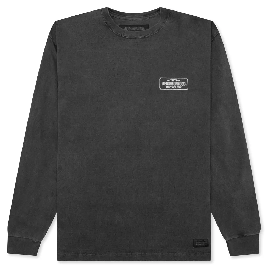 Pigment Dyed Crewneck L/S - Black