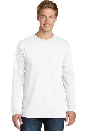 Port and Company Essential Pigment-Dyed Long Sleeve Pocket Tee. PC099LSP