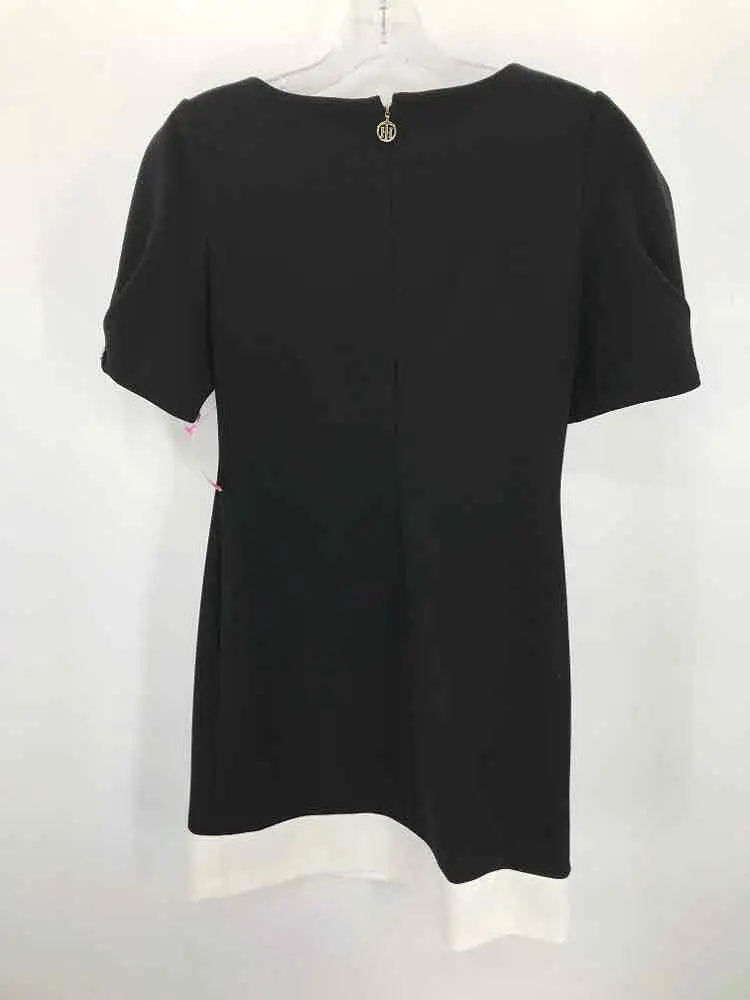 Pre-Owned Tommy Hilfiger Black Size 2 Knee Length Short Sleeve Dress