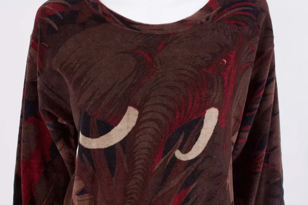 Rare Vintage KRIZIA Elephant Print Top