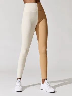 Rib Gigi Legging - Ivory/Camel