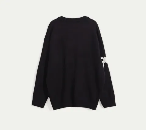 RONRON  |U-Neck Long Sleeves Oversized V-neck & Crew neck