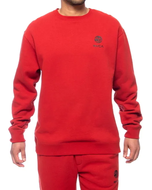 RVCA  |Crew Neck Long Sleeves Plain Logo Sweatshirts