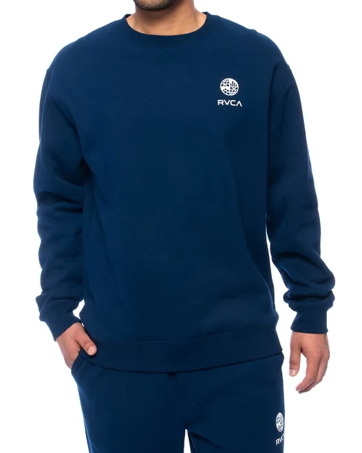 RVCA  |Crew Neck Long Sleeves Plain Logo Sweatshirts