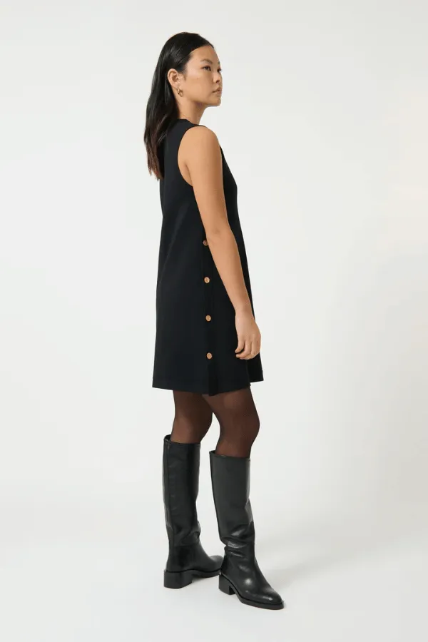 Selena Button Tunic Black