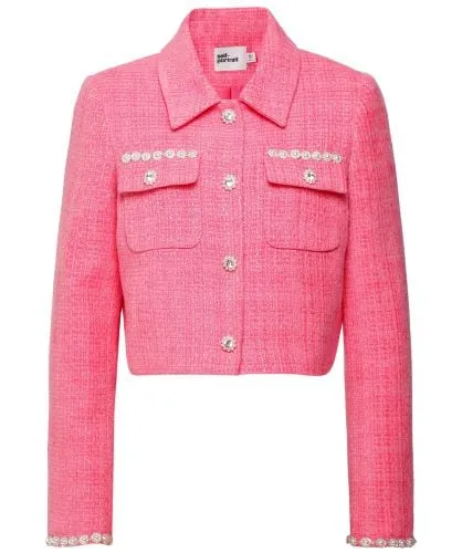 Self-Portait Pink Boucle Crop Jacket | Jules B