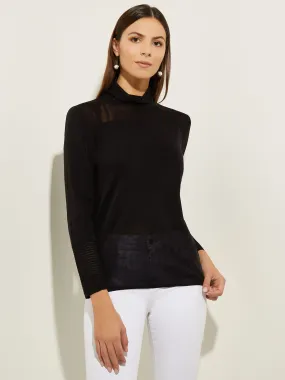 Sheer Inset Turtleneck