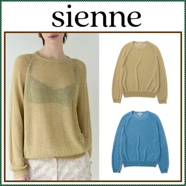 Sienne  |Casual Style Street Style Long Sleeves V-neck & Crew neck