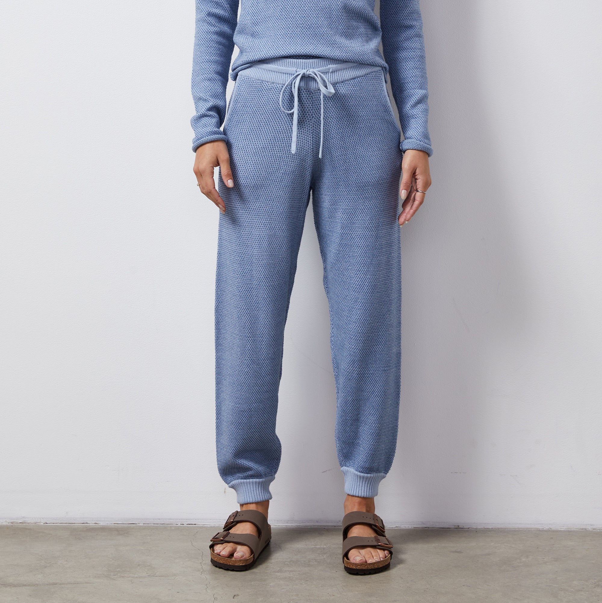 Soft Knit Textured Cuffed Jogger