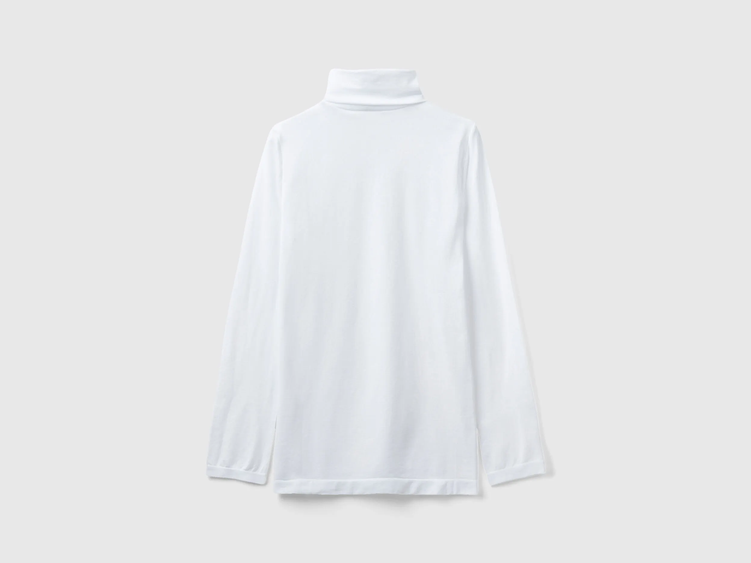 Stretch turtleneck sweater - White | Benetton